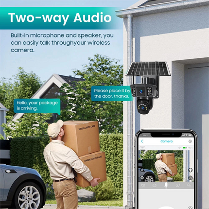 9MP Wireless Dual-Lens Outdoor Solar Security Camera System PTZ IP WIFI CCTV Cam