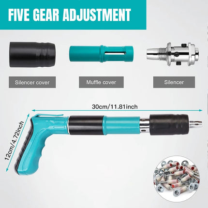 Manual Concrete Wall Nail Fixer Wall Mount Fastening Tool Kit with 200 Nails