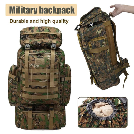 75L Outdoor Military Tactical Backpack Travel Rucksacks Camping Trekking Bag