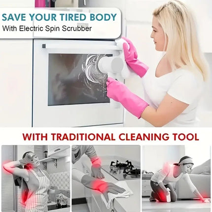 5 in 1 Electric Cleaning Brush Spin Scrubber Cordless USB Rechargeable Handheld