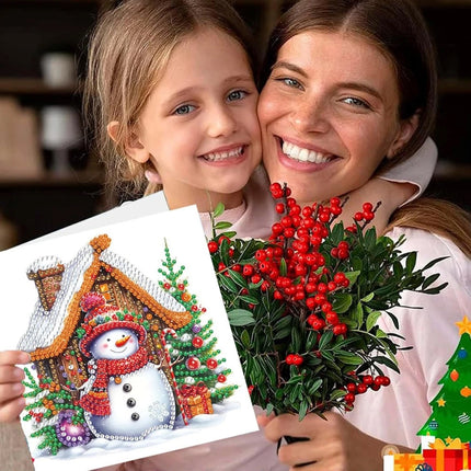 6PCS DIY Diamond Painting Greeting Cards Crystal Art DIY Christmas Greeting Card     (Type03)