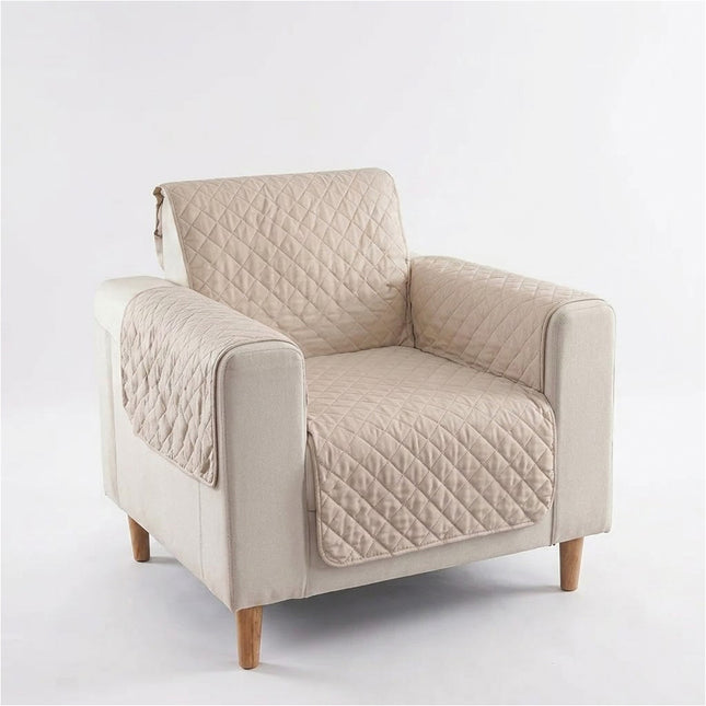 Sofa Cover Quilted Couch Covers Lounge Pet Protector Slipcovers Beige 55*196CM