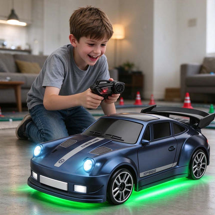 1:64 2.4G High Speed Drift Rc Car 4WD Remote Control Car Mini GTR Racing Model Deep Blue