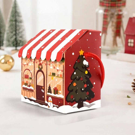 10Pcs Snowman Printed Christmas House Gift Boxes New Year Party