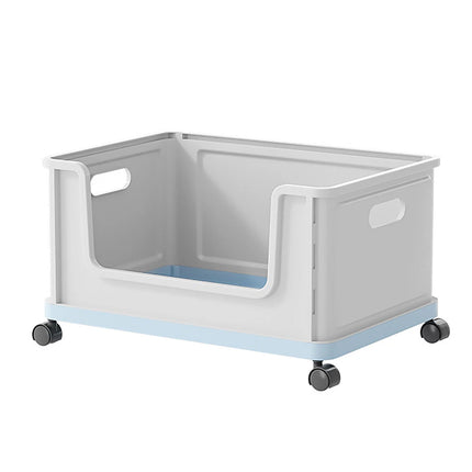 Under Desk Rolling Book Storage Box Classroom Student Organizer with Wheels   (Blue)