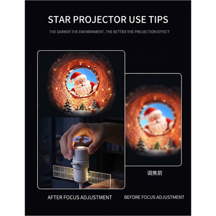 2in1 Plug and Play HD Star Projector Night Light Christmas 360° Rotate