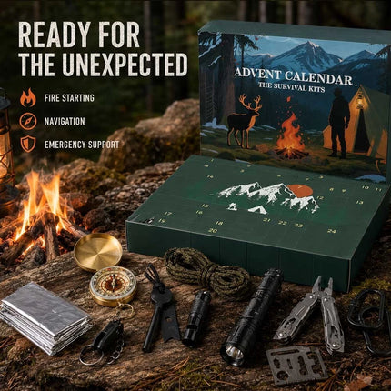 24 Day Survival Kit Advent Calendar Outdoor Camping Hiking Fishing Tool Gift Set