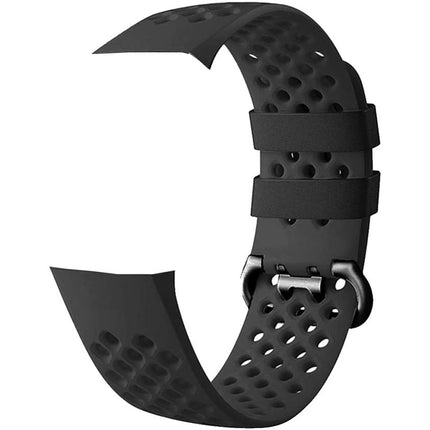 Fitbit Charge 3 4 Watch Soft Silicone Sports Replacement Band Wrist Strap Black