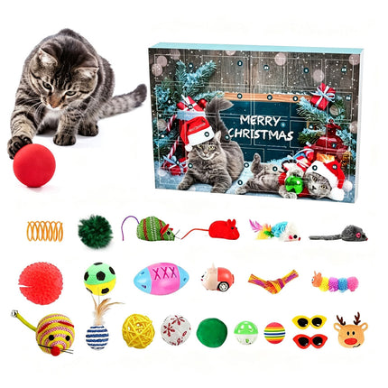 Cat Advent Calendar 2024 Christmas Countdown Calendar for Kitten Toys 24 PCS