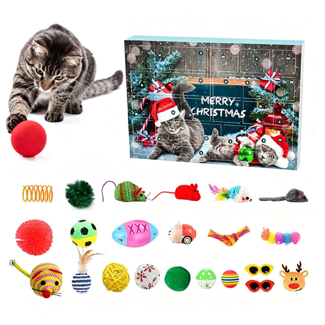 Cat Advent Calendar 2024 Christmas Countdown Calendar for Kitten Toys 24 PCS