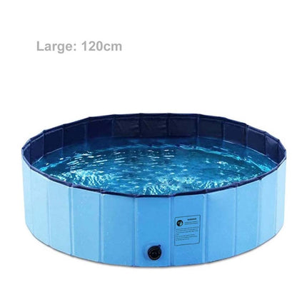 120Cm Pet Dog Swimming Pool Portable Bathtub Shower Washing Folding Outdoor L