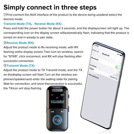 Bluetooth 5.4 Audio Adapter 4in1 Wireless Receiver Transmitter 3.5mm Aux TF Card