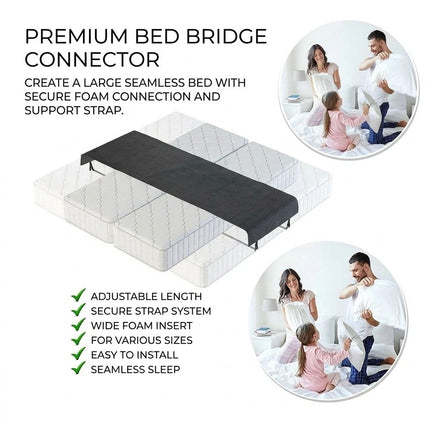Bed Bridge Twin to King Converter Kit Mattress Extender/ Joiner Connector Strap