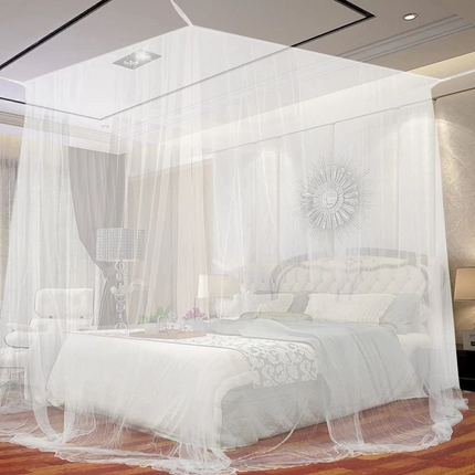 Portable Camping 4-Corner Post Bed Canopy Mosquito Net Indoor Outdoor Insect Net