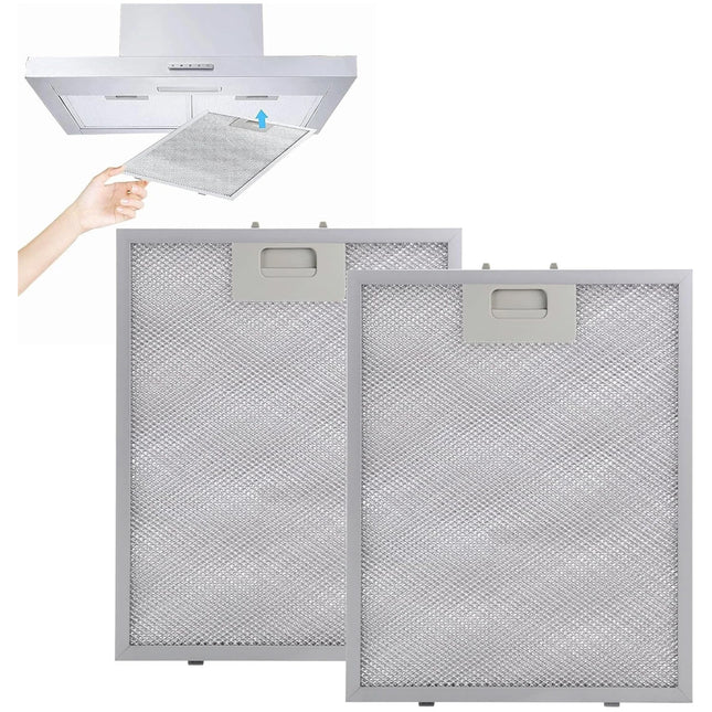 2x Filter For Range Hood Aluminized Grease Parts Replacement Silver 320X260x9mm
