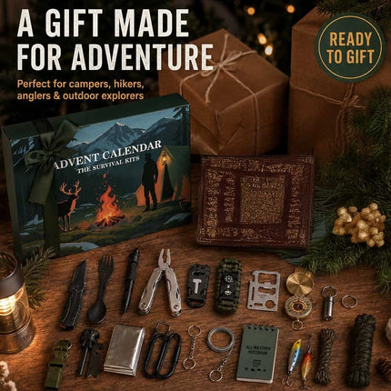 24 Day Survival Kit Advent Calendar Outdoor Camping Hiking Fishing Tool Gift Set