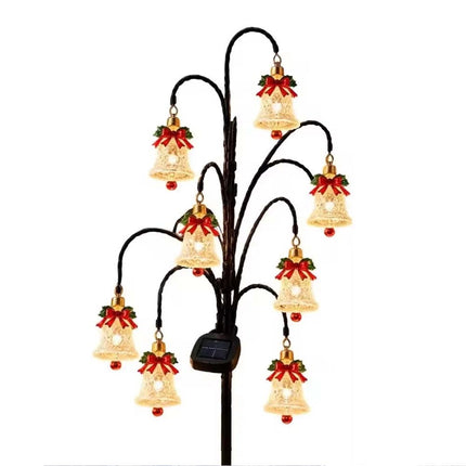 Magical Solar Christmas Stake Lights With Auto-On Weatherproof Garden Pathway Xmas Bell Light