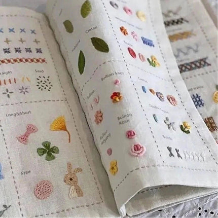 Embroidery Stitch Book Kit 86 Stitches DIY Portable Sewing Guide for Beginners