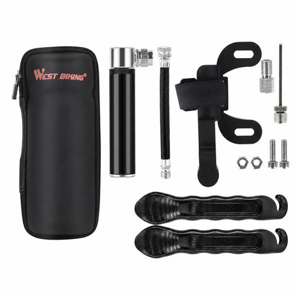 Bicycle Repair Tool Kit 120PSI Mini Pump Tire Patches Levers for Road Mountain B