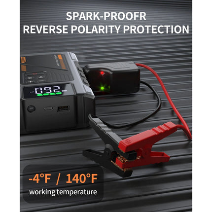 6000A Car Jump Starter Power Bank With Air Compressor Battery Booster + Case