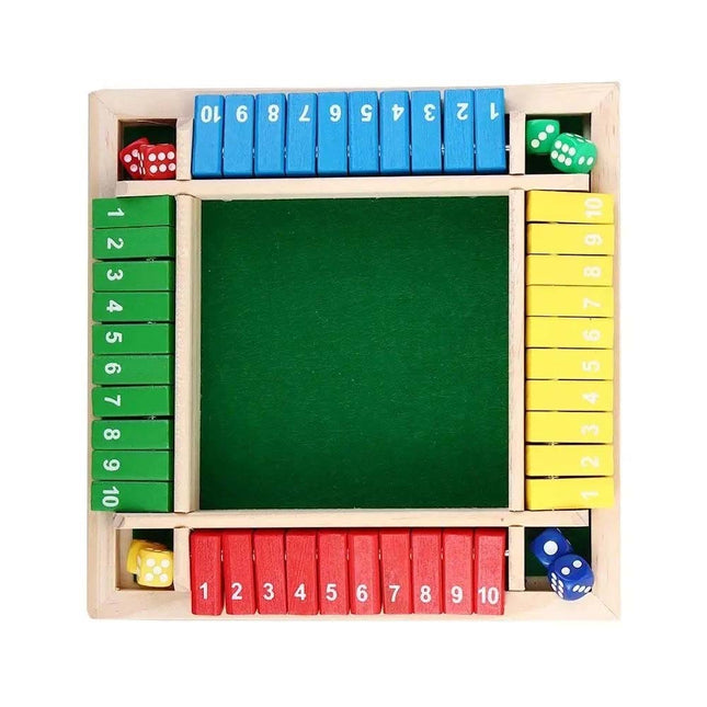 Shut the Box Game Wooden Board Number Drinking Dice Toy Family Traditional Game B