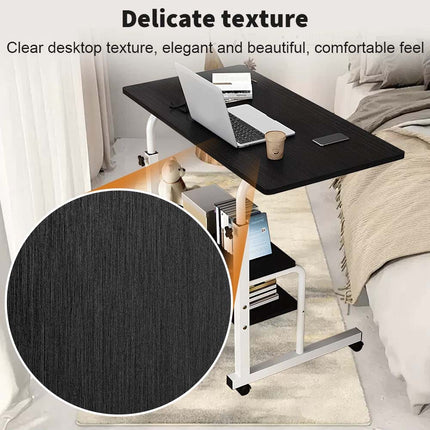 Mobile Laptop Desk Adjustable Computer Table Stand Bed Bedside Portable Study Black