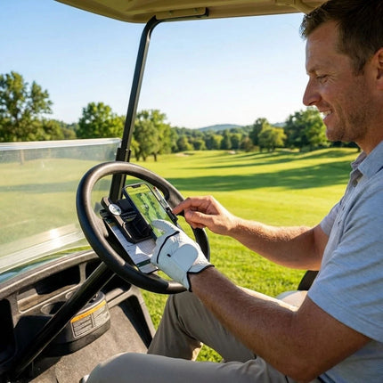 Golf Cart Steering Wheel Cell Phone Mount, Flip Up Phone Holder for Golf Cart St