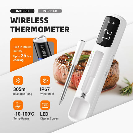 Mini Wireless Bluetooth Meat Thermometer for BBQ Grill Oven Smoker IP67
