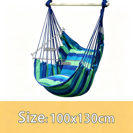 Garden Deluxe Hanging Hammock Chair Swing Outdoor/Indoor Camping W/ Pillows