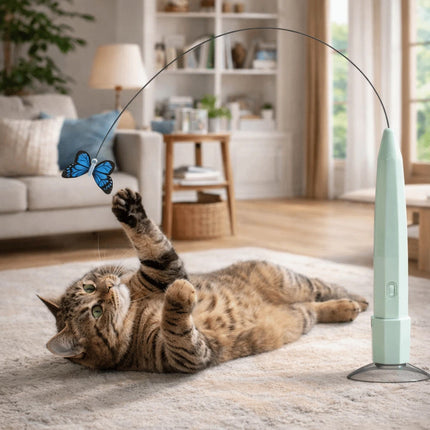 360° Rotation Automatic Cat Teaser Electric Butterfly Cat Toy Indoor    （Green）