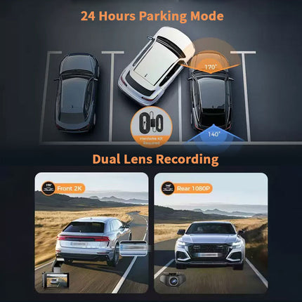 AZDOME M17 Pro Dash Cam Voice Activated Front Rear Wifi 64GB Card Loop Recording