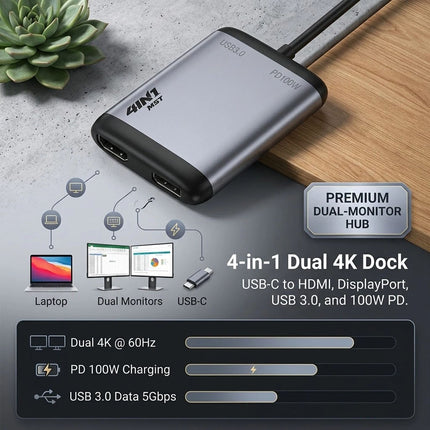 Type C to USB-C HDMI USB 3.0 Adapter Converter Cable 3 in 1 Hub For MacBook AIR