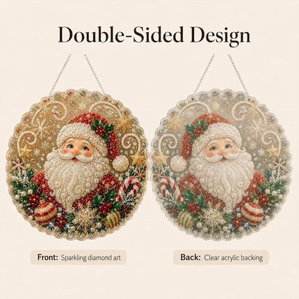 5D DIY Christmas Pearl Diamond Art Painting Hanging Pendant Ornament Kit Gift