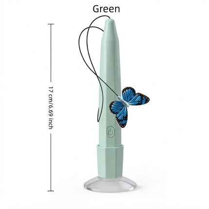 360° Rotation Automatic Cat Teaser Electric Butterfly Cat Toy Indoor    （Green）