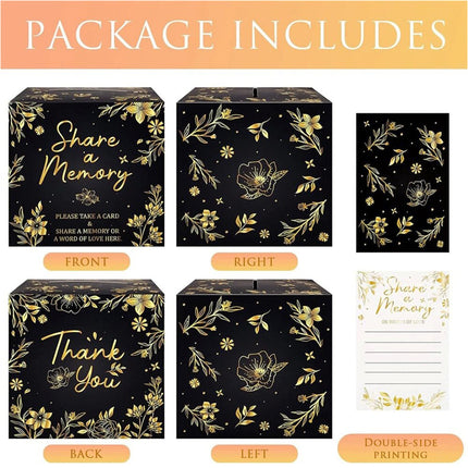 2 Sets Memory Cards Boxes, 50 Pcs Cards Each, Share a Memory Cards for Collections of Life