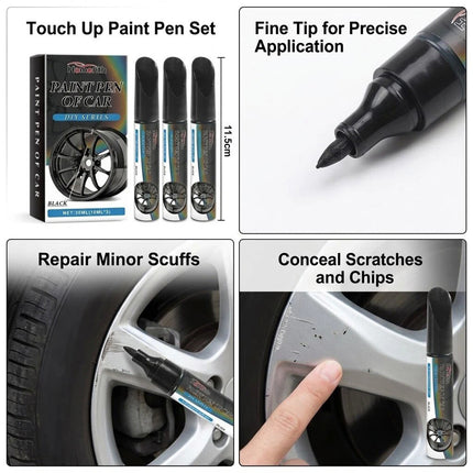 Car Wheel Scratch Repair Pen 9Pcs Black Rim Touch Up Paint for Cars Sale