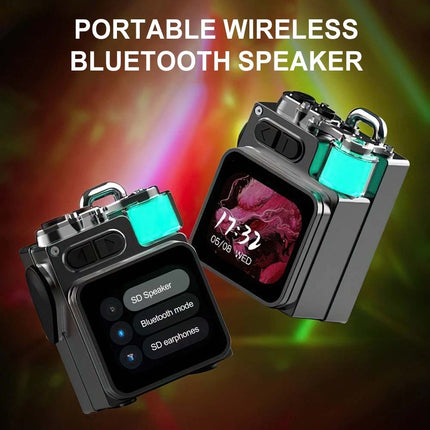 Wireless Bluetooth Speaker with LED Display Screen 360° Stereo Smart App Control