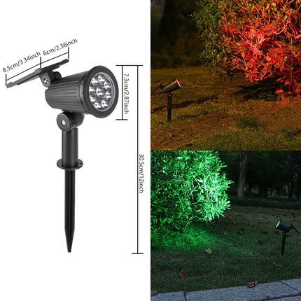 2Pcs Solar Spot Lights LED Garden Outdoor Pathway Lawn Fence Lamp Spotlight RGB