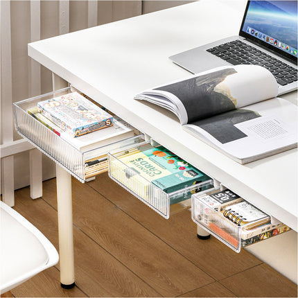 Multipurpose Under Desk Drawer Organizer Slide Buckle Desk Storage Drawer Home