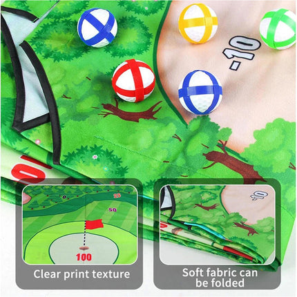 Golf Chipping Game Battle Golf with Golf Club & Hitting Mat Chip Sticky Kit Home