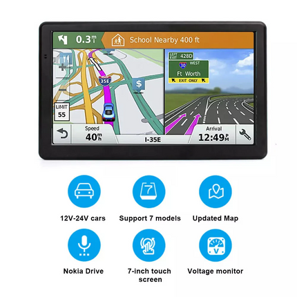 7'' Inch Portable Truck Car  Navigation Lifetime Free AU Map Updates Sat Nav