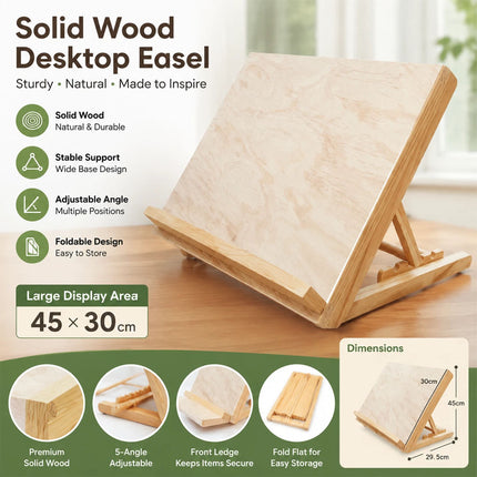 Tabletop Art Easel for Painting Foldable Wood Adjustable Desktop Painting Easel