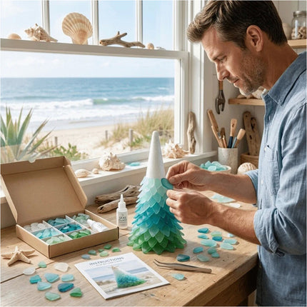 Handmade Sea Glass Tree Romantic Christmas Tree DIY Ornament Christmas