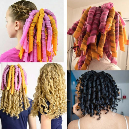 40Pcs Magic Hair Curler No Heat Leverage Curlers Formers Spiral Styling Rollers