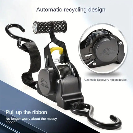 2PCS Automatic Retractable Ratchet Tie-Down Straps Self Retracting Straps