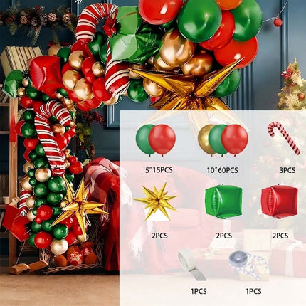 Christmas Balloon Garland Arch Kit Gift Box Balloons Foil Mylar Party Decor