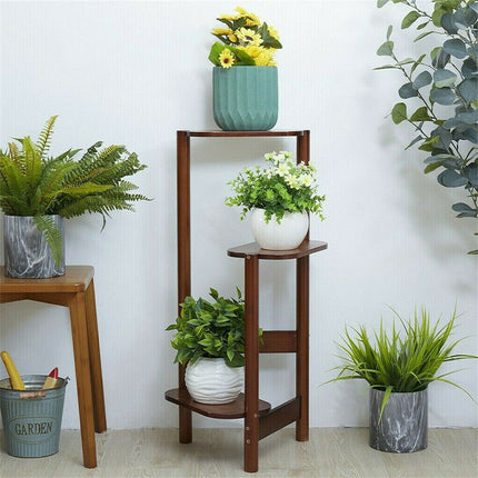 3 Tier High Low Plant Stand Flower Pot Holder Shelf for Garden Living Room Patio