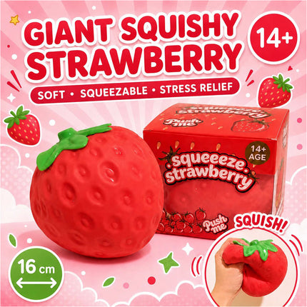 Squishy STRAWBERRY 16cm Extra Large Fidget Toy Squishy