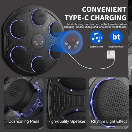 Upgraded Music Boxing Punching Machine Home Smart Training 12 Modes Count Gloves