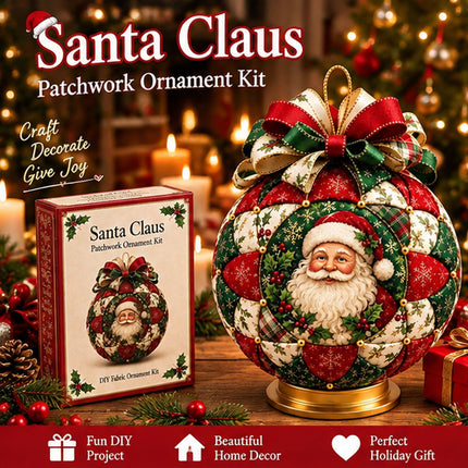 Christmas Classics Patchwork Ornament DIY Kit,Santa Claus  Patchwork Ornament Kit
